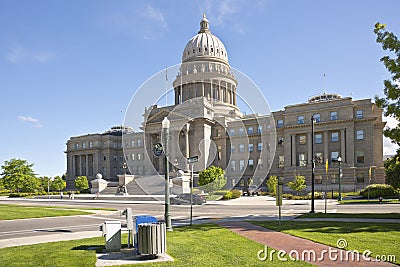 Boise Idaho state capitol building and park. Editorial Stock Photo