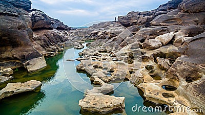 3000 bok unseen beautiful rock of Mekong Editorial Stock Photo