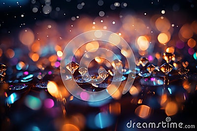 Bokeh abstraction sparkles with glittering lights, an immersive visual delight unfolding Stock Photo