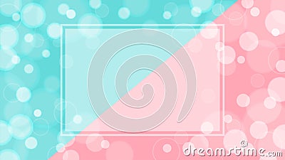 Bokeh background. Abstract festive blurred soft focus banner template with frame for your graphic design. Vector Illustration