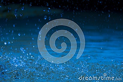 Bokeh backgrounds blue water splash. Stock Photo