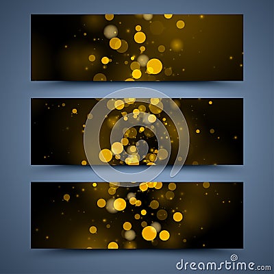 Bokeh banners templates. Abstract backgrounds Vector Illustration