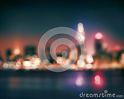 Bokeh City lights abstract Stock Photo