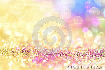 bokeh Colorfull Blurred abstract background for birthday, anniversary, wedding, new year eve or Christmas Stock Photo