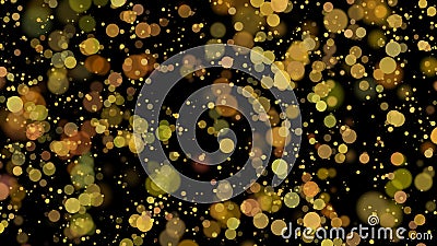 Bokeh, golden circles on black background Stock Photo