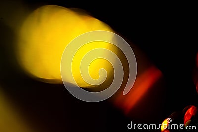 bokeh light colorful lens flare blur glow yellow Stock Photo