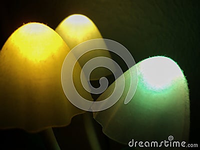 Bokeh lights abstract background in dark night colors. Photo. Large multi-colored round glare from headlights or lamps of red, Stock Photo