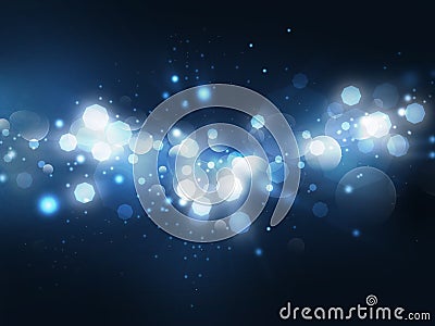 Bokeh lights on blue background Stock Photo