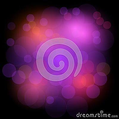 Bokeh lights festive background. Abstract background with circles. Design background in colored light spots. Vector Illustration