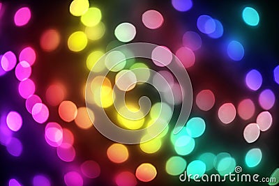 Bokeh lights holiday background. Defocused gold, blue, red and g Stock Photo