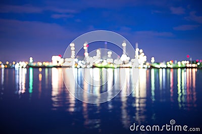 Bokeh of oil refinery. Bokeh background Stock Photo