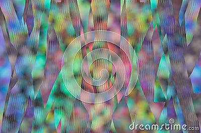 Bokeh rainbow abstract background with curves waves glitch. Stock Photo