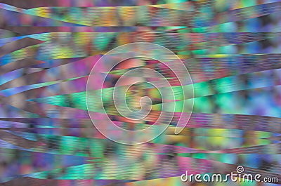 Bokeh rainbow abstract background with curves waves glitch. Stock Photo