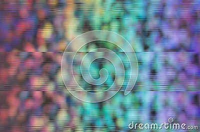 Bokeh rainbow abstract background with glitch lines. Stock Photo