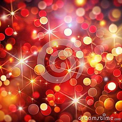 Bokeh red background of design abstract. Festive red bokeh. Christmas background. Abstract colorful defocused circular facula. Stock Photo
