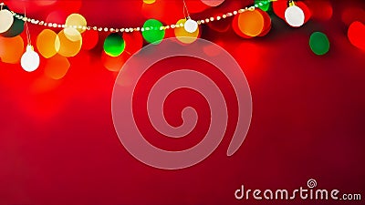 Bokeh red background of design abstract. Festive red bokeh. Christmas background. Abstract colorful defocused circular Stock Photo