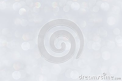 Bokeh soft pastel white background with blurred rainbow lights. Stock Photo