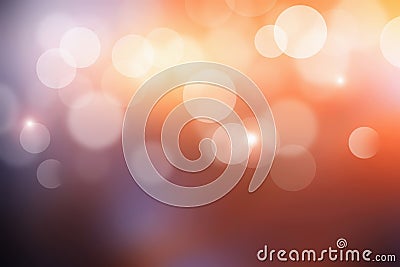 Bokeh sunlight with abstract blur orange lights. Sunset Stock Photo