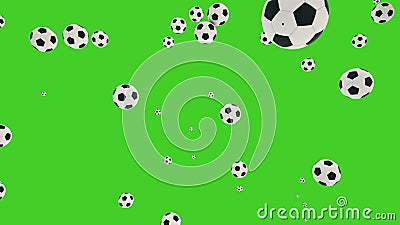 Bolas De Fútbol Cayendo Sobre Fondo De Pantalla Verde  Almacen De  Video - Vídeo de blanco, bola: 197907687