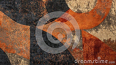 Bold and abstract patterns in muted earth tones give this tapestry a rugged and rustic texture adding depth and Stock Photo