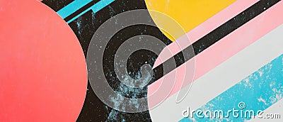 Bold abstract shapes and colors create dynamic Formica patterns with textured background Stock Photo