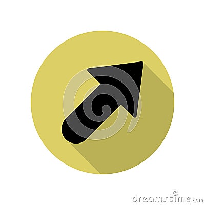 bold arrow long shadow icon. Simple glyph, flat vector of web icons for ui and ux, website or mobile application Stock Photo