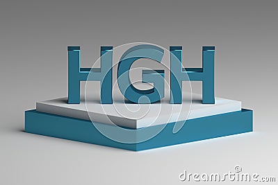 HGH human growth hormone blue letters Stock Photo