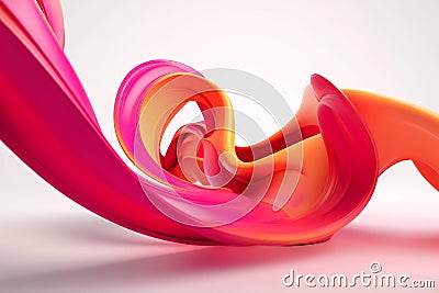 Tangerine Orange & Fuchsia Pink: Sleek Industrial 3D Desig Stock Photo