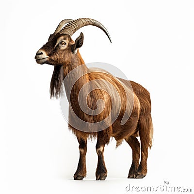 Bold Chromaticity: A Masculine Brown Goat In The Style Of Ed Freeman Stock Photo