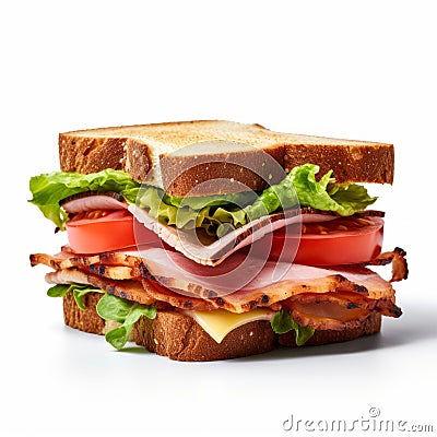 Bold And Colorful Sandwich On White Background Stock Photo