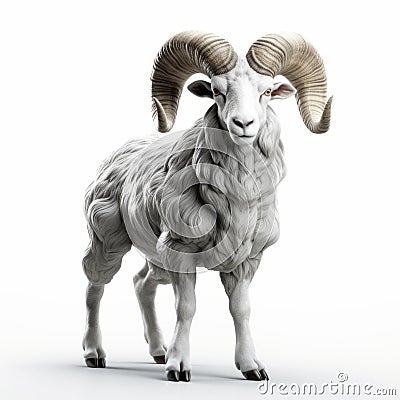 Bold Colorism: 3d Aries In High Contrast Against White Background Stock Photo