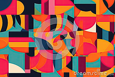 bold colors and simple shapes combine to create intriguing pattern Stock Photo