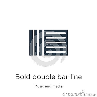 Bold double bar line icon vector. Trendy flat bold double bar line icon from music and media collection isolated on white Vector Illustration