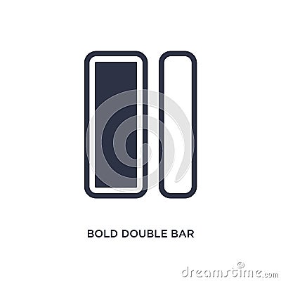 bold double bar line icon on white background. Simple element illustration from music and media concept Vector Illustration