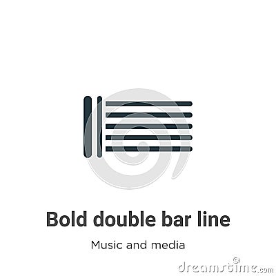 Bold double bar line vector icon on white background. Flat vector bold double bar line icon symbol sign from modern music and Vector Illustration