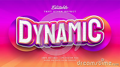 Bold Dynamic Text Style in Colorful Gradient and Wavy Effect. Editable Text Style Effect Vector Illustration