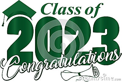 Bold Green Class of 2023 Congratulations Stock Photo