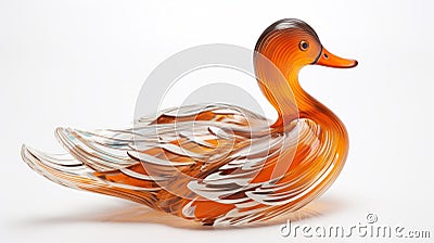 Bold And Intricate Duck Figurine In Blown Glass Stock Photo