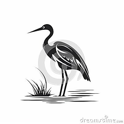 Bold And Recognizable Heron Silhouette Design Stock Photo