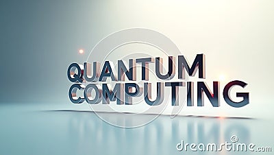 A bold representation of quantum computing is showcased with three-dimensional letters against a soft backdrop Stock Photo