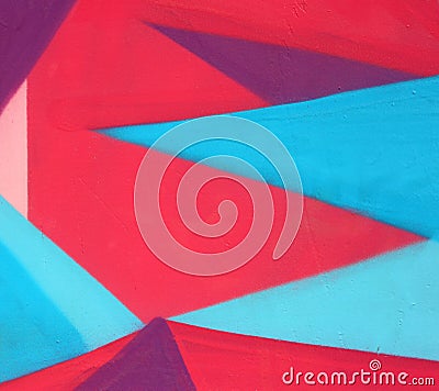 bold and saturated patterns painted over wall Stock Photo