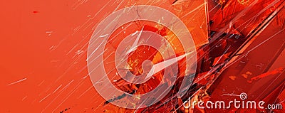 Bold scarlet abstract backdrop with sharp, angular shapes and lines, creating a dynamic and Stock Photo
