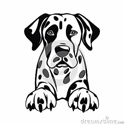 Bold Stencil Dalmatian Puppy Dog Drawing - Free Vector Stock Photo