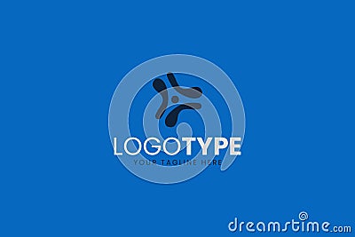 Bold and strong Blue technology logo for IT company or smartphone application Stock Photo