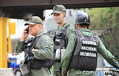 Bolivarian National Guard armed forces soldiers Editorial Stock Photo