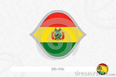 Bolivia flag for basketball competition on gray basketball background Vector Illustration