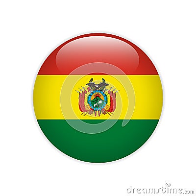 Bolivia flag on button Vector Illustration