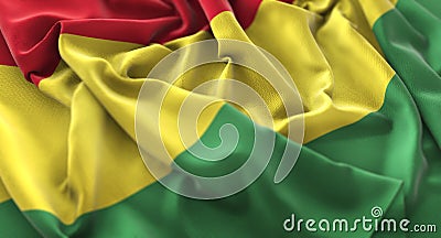 Bolivia Flag Ruffled Beautifully Waving Macro Close-Up Shot Stock Photo