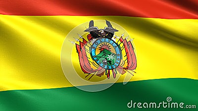 Bolivia flag, with waving fabric texture Stock Photo