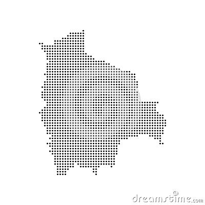 Bolivia map dot polka dotted pixel particle. You will be able to see the new map layouts soon Stock Photo